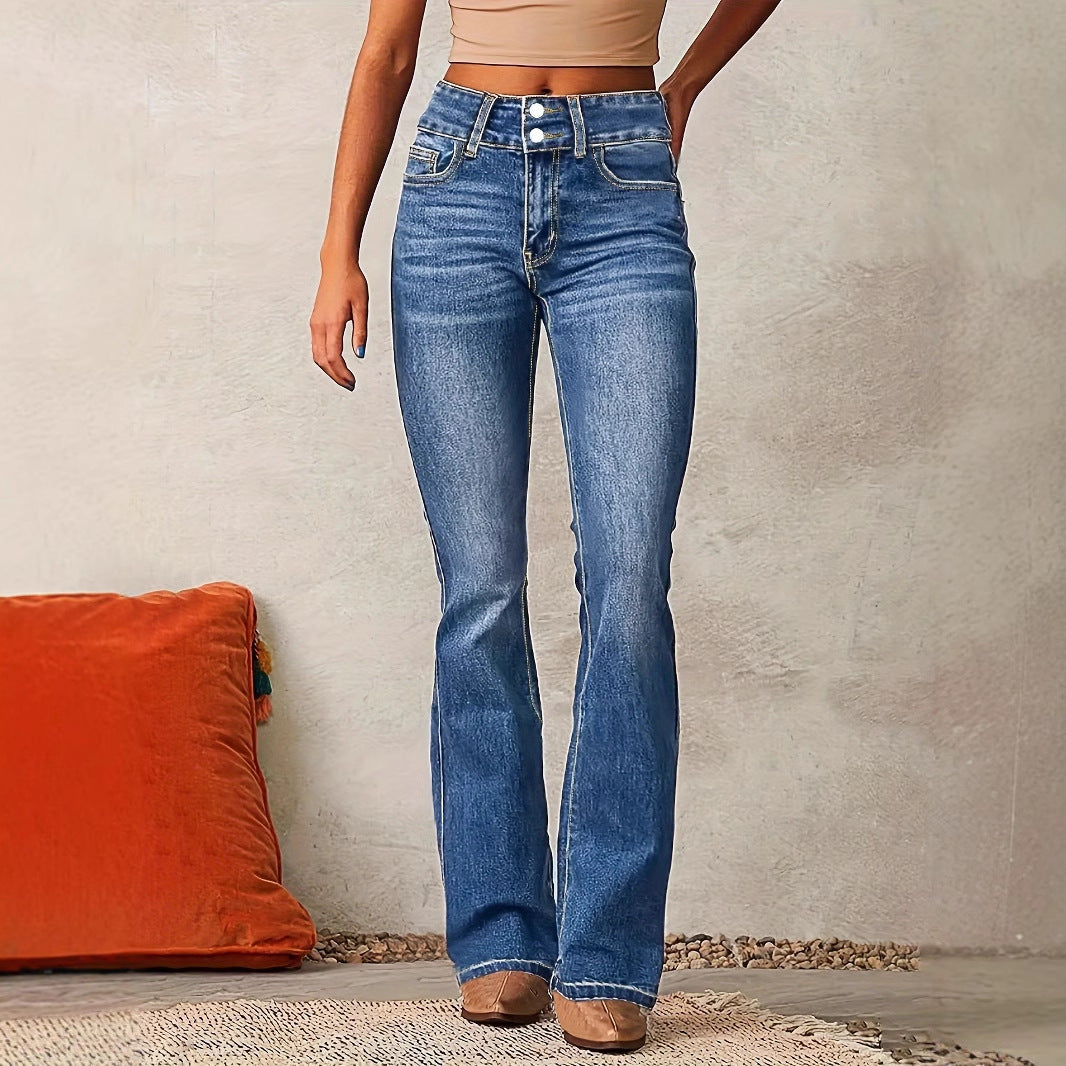 Damen Flared Jeans mit hohem Bund und flexibler Passform R&B