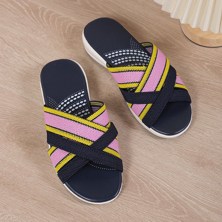 Damen Komfortable Clogs mit gekreuzten Riemen und stoßdämpfender Sohle R&B