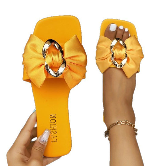 Damen eleganten und bequemen Riemchensandalen mit modischer Schleifenverzierung R&B