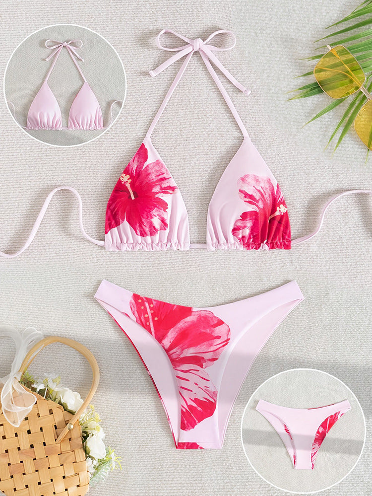 Damen Triangel-Bikini mit floralem Design und verstellbaren Trägern R&B 1778118212