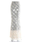 Damen Maxirock mit einzigartigem Volantdesign und transparenter Spitze R&B