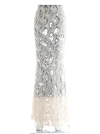 Damen Maxirock mit einzigartigem Volantdesign und transparenter Spitze R&B