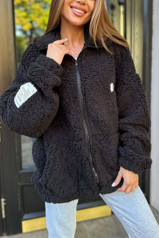 Damen Kuschelige Fleecejacke mit hohem Kragen und praktischen Taschen R&B
