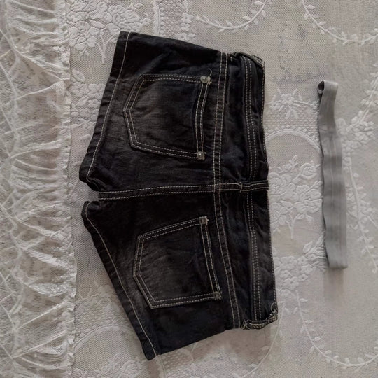 Damen Denim-Shorts mit lässigem Cut und auffälligen Nähte R&B