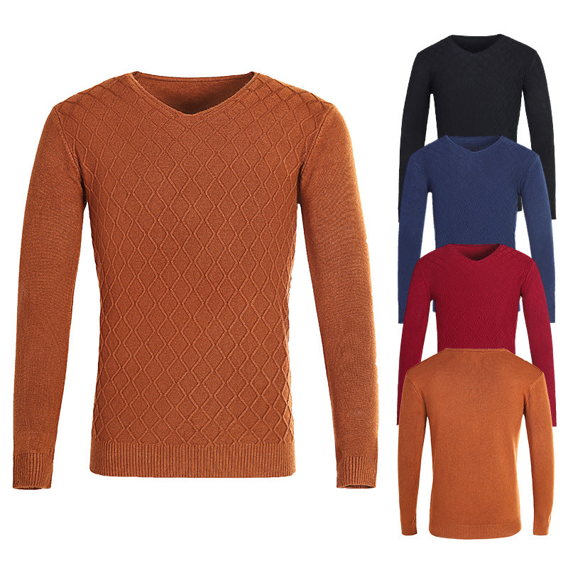 Herren V-Ausschnitt Pullover mit Strukturmuster R&B