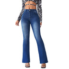 Damen Flared Jeans mit hohem Taillenbund und modischer Waschung R&B