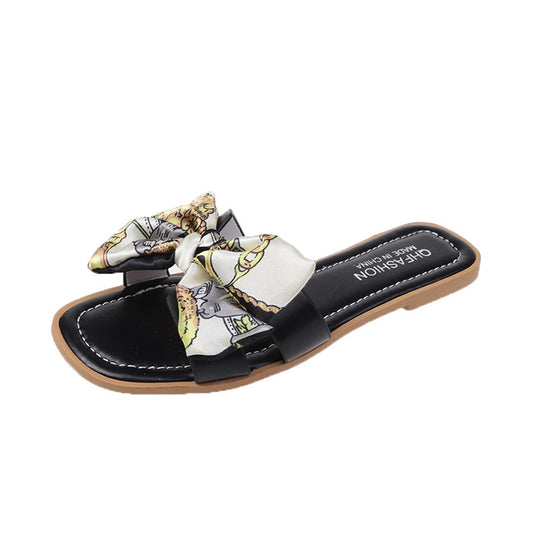 Damen Slide-Pantoletten mit dekorativem Schleifen-Design R&B