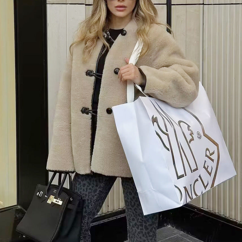 Damen Oversized Teddyjacke R&B