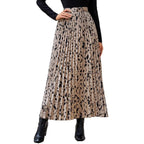 Damen Maxi-Faltenrock mit modischem Muster