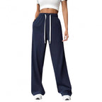 Damen Bequeme und lässige Freizeithose mit weitem Schnitt und elastischem Bund R&B