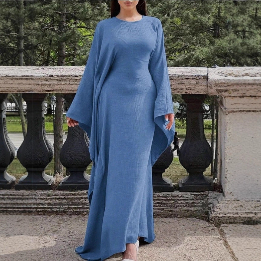 Damen Elegantes Maxikleid mit weiten Ärmeln und lockerem Schnitt R&B