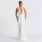 Damen Elegantes Kleid mit tiefem V-Ausschnitt und figurbetontem Schnitt R&B