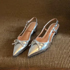 Damen elegante Slingback-Pumps mit dekorativem Schleifenakzent R&B