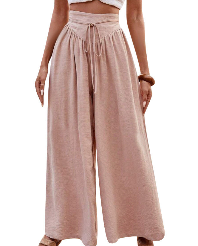 Damen Weite High-Waist-Hose mit elastischem Bund und praktischen Taschen R&B