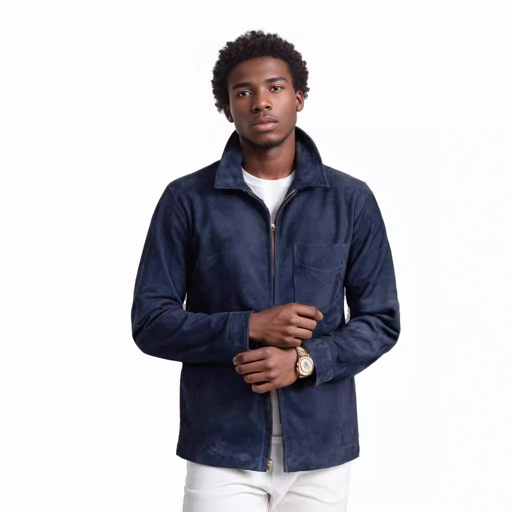 Herren Suede-Jacke im minimalistischen Design R&B