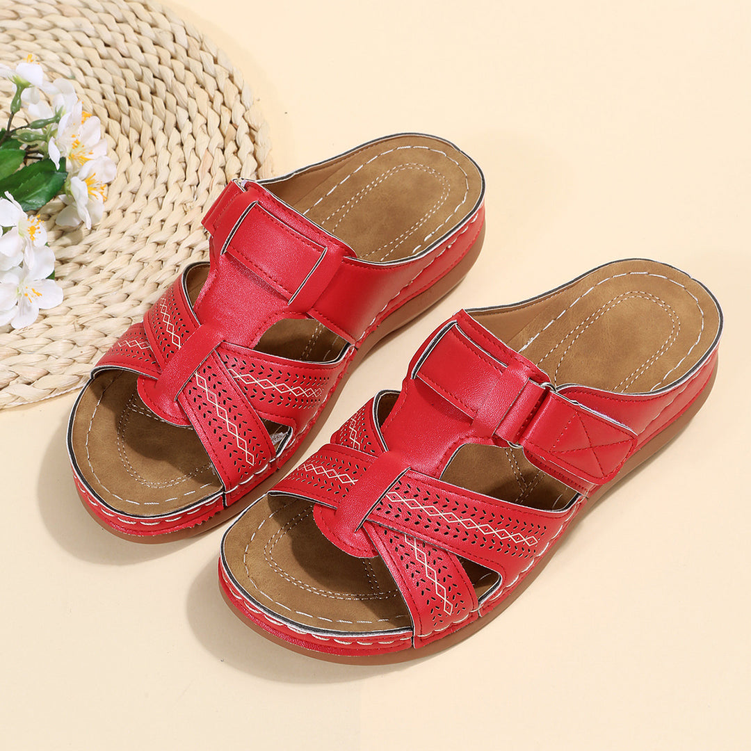 Damen Komfortable Sandalen mit atmungsaktiven Riemen und verstellbarem Verschluss R&B