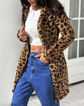 Damen Leopardenmuster Plüschjacke R&B