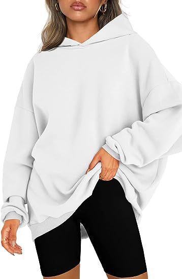 Damen Oversized Kapuzenpullover aus kuscheligem Sweatstoff mit tiefen Schultern R&B