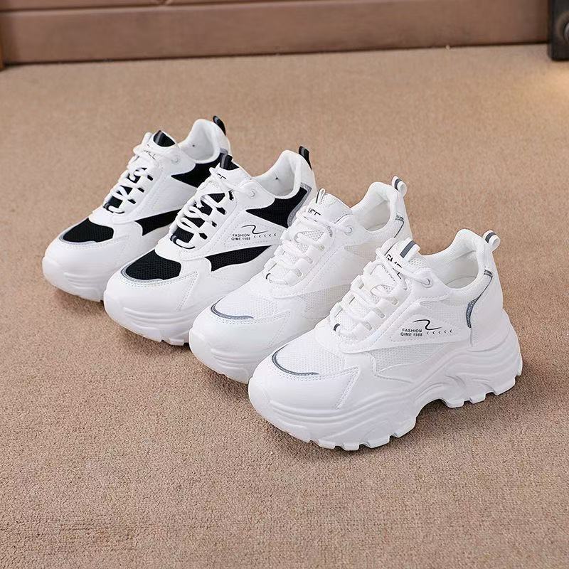 Damen Chunky Fashion Sneakers mit atmungsaktiven Mesh-Einsätzen und rutschfester Sohle R&B