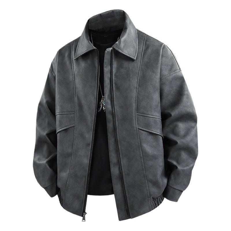 Herren Übergangsjacke im lässigen Vintage-Stil mit seitlichen Eingrifftaschen und elastischen Bündchen R&B