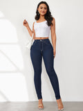 Damen High-Waist Skinny Jeans mit figurbetontem Schnitt R&B