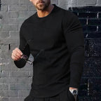Herren langärmliges T-Shirt mit modischem Schnitt und hochwertigem Baumwollmix R&B
