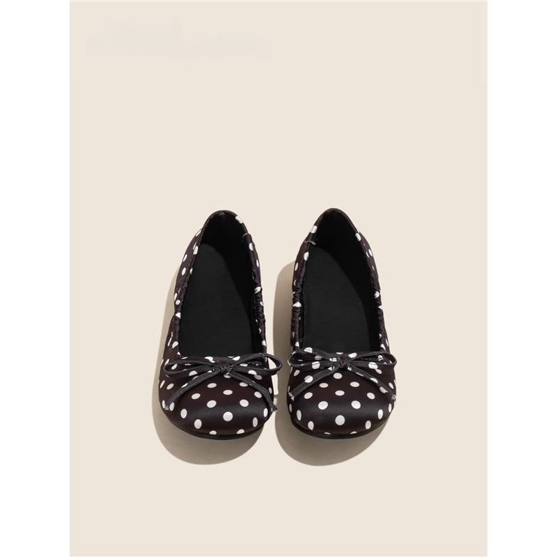Damen Ballerinas mit punktiertem Design und zierlicher Schleifenapplikation R&B