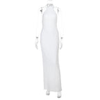 Damen elegantes Wickelmaxikleid mit hochgeschlossenem Design R&B
