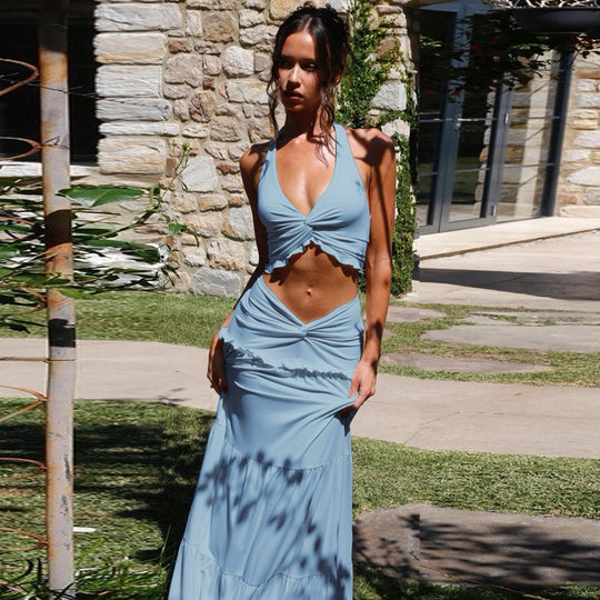 Damen Maxikleid mit verspieltem Cut-Out und Rüschendetails R&B