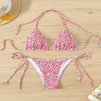 Damen Triangel-Bikini mit verstellbaren Trägern und klassischen Schnürdetails R&B