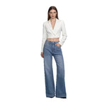 Damen eleganter Cropped Blazer mit schmalem Revers
