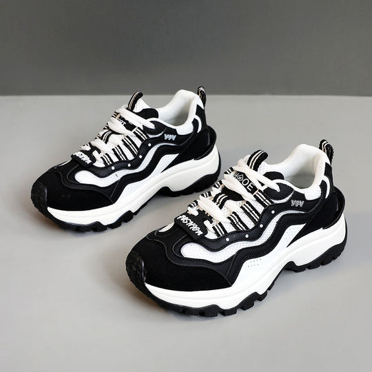 Damen trendige Chunky Sneakers mit atmungsaktivem Mesh und stabiler Sohle R&B