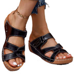 Damen Bequeme Keil-Sandalen mit verstellbaren Riemen R&B