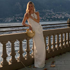 Damen Elegantes Maxikleid mit gerafftem Oberteil und hochwertigem Satinfinish R&B