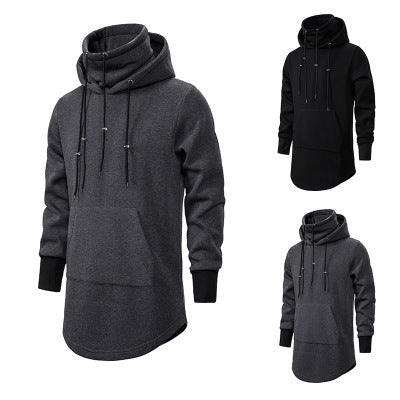 Herren modischer Hoodie mit asymmetrischem Kragen und praktischer Kängurutasche R&B