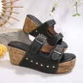 Damen Wedge-Pantoletten mit dekorativem Kork-Design R&B