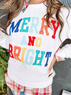 Damen Gemütlicher Sweatshirt mit fröhlicher Schriftzuggestaltung R&B