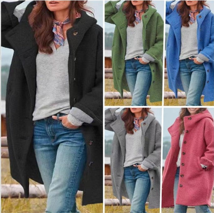 Damen Oversized Wollmantel R&B