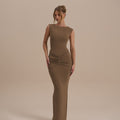 Damen Maxikleid mit elegantem Raffungsdesign und taillierter Silhouette R&B