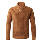 Herren Strickpullover mit modernem Zopfmuster und Stehkragen R&B