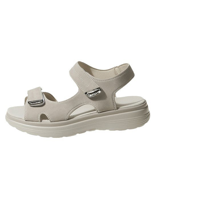 Damen Komfortable Plateau-Sandalen mit verstellbarem Riemen und ergonomischem Fußbett R&B