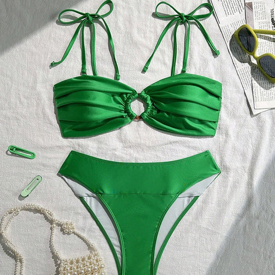 Damen Bandeau-Bikini mit hochwertiger Rüschendetail R&B