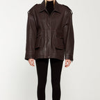 Damen Oversized jacke im robusten Design mit praktischen Taschen R&B