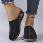 Damen Bequeme Clogs aus hochwertigem Leder mit ergonomischem Fußbett R&B