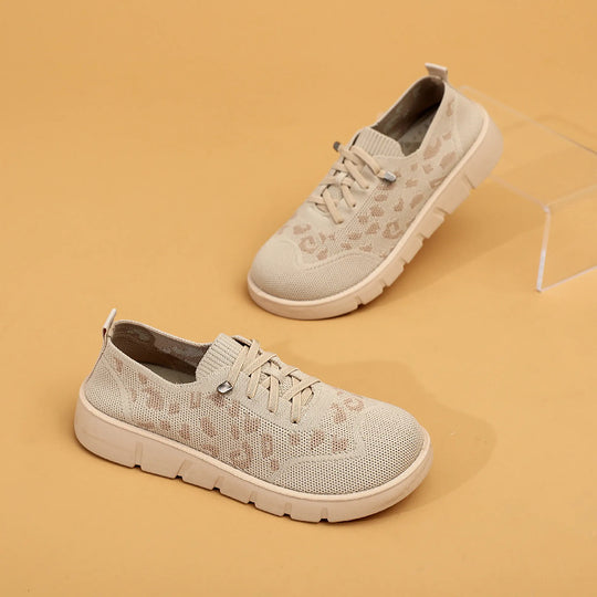 Damen Atmungsaktive Sneaker mit modischem Leopardenmuster R&B