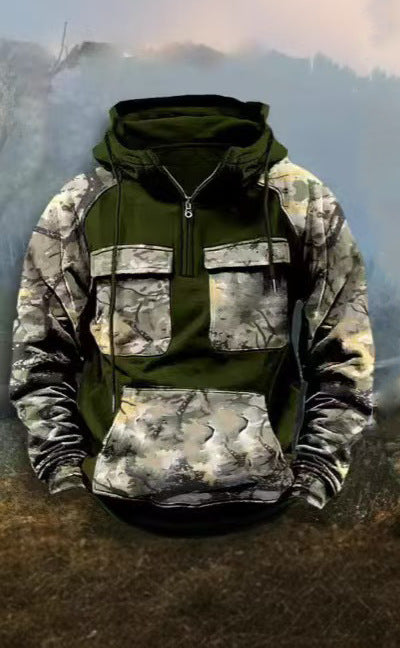 Herren Camouflage Funktionskapuzenpullover R&B