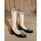 Damen Elegante Ballerinas mit funkelnder Schmuckschnalle