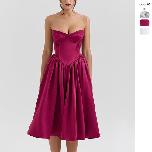 Damen Couture-Kleid im schulterfreien Trägerdesign mit voluminösem Rock R&B