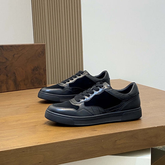 Damen hochwertige Sneaker mit eleganter Wildleder- und Lederkombination R&B