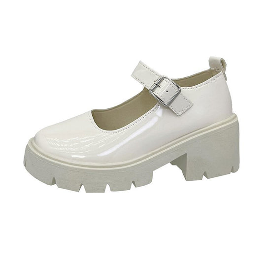 Damen Mary Jane Schuhe mit robustem Plateau und modischem Riemchen R&B